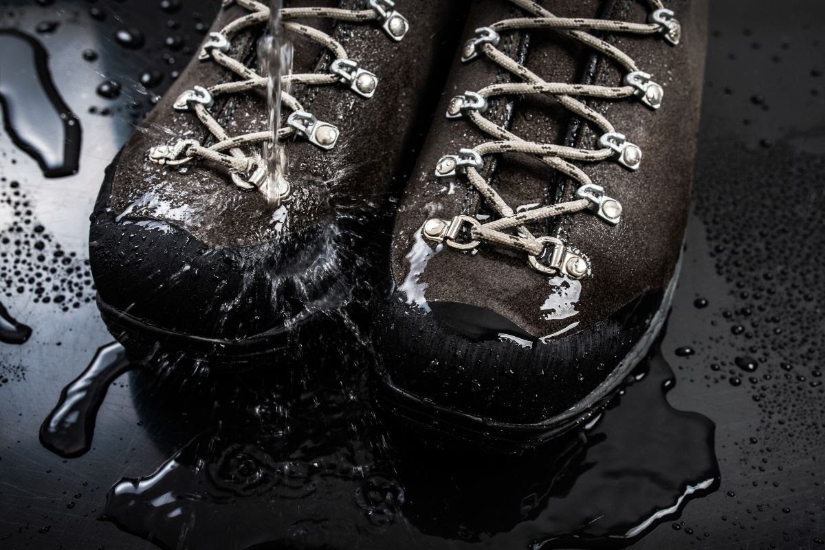 A pair of waterproof work shoes.