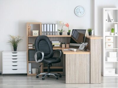 Examples of easy office supply organization ideas.