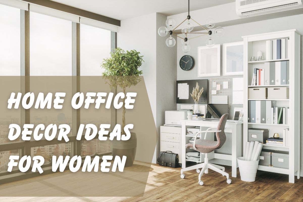 A home office that has decor suitable for women.